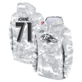 CAdoa B.Ravens #71 Olaivavega Ioane Player Arctic Camo Salute To Service Hoodie Stitched Jerseys