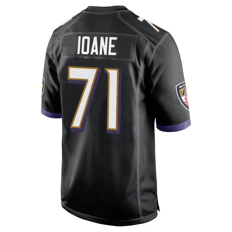 CAdoa B.Ravens #71 Olaivavega Ioane Player Black Alternate Home Stitched Jerseys