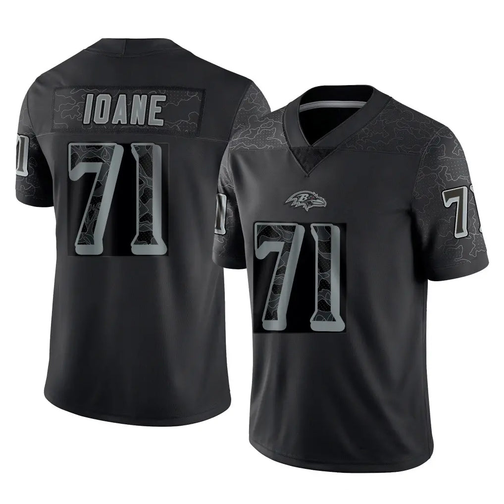 CAdoa B.Ravens #71 Olaivavega Ioane Player Black RFLCTV Limited Stitched Jerseys