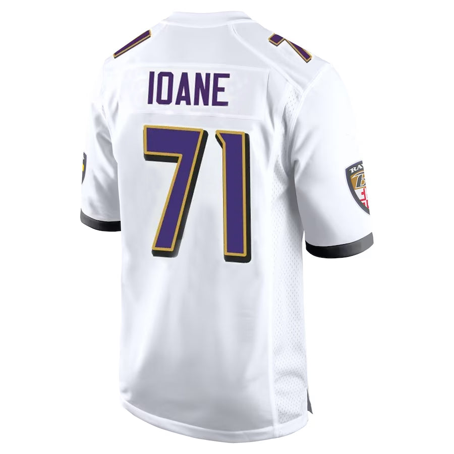 CAdoa B.Ravens #71 Olaivavega Ioane Player White Alternate Home Stitched Jerseys