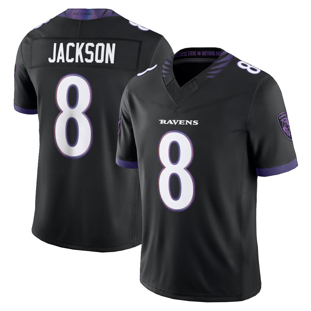CAdoa B.Ravens #8 Lamar Jackson Player Black Limited Elite Home Game Stitched Jerseys