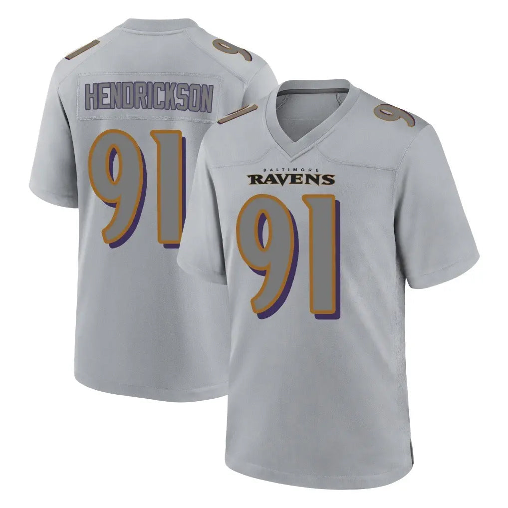 CAdoa B.Ravens #91 Trey Hendrickson Player Gray Replica Game Stitched Jerseys