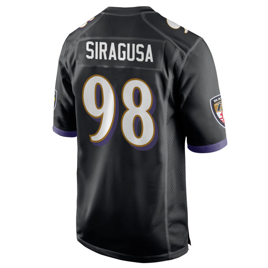 CAdoa B.Ravens #98 Tony Siragusa Player Black Alternate Home Game Stitched Jerseys