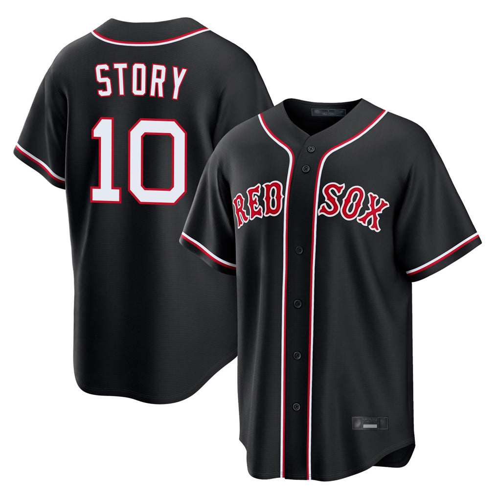 CAdoa B.Red Sox #10 Trevor Story Player Black Out Home Game Stitched Jerseys