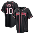 CAdoa B.Red Sox #10 Trevor Story Player Black Out Home Game Stitched Jerseys
