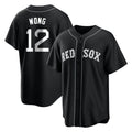 CAdoa B.Red Sox #12 Connor Wong Player Black Home Game Stitched Jerseys