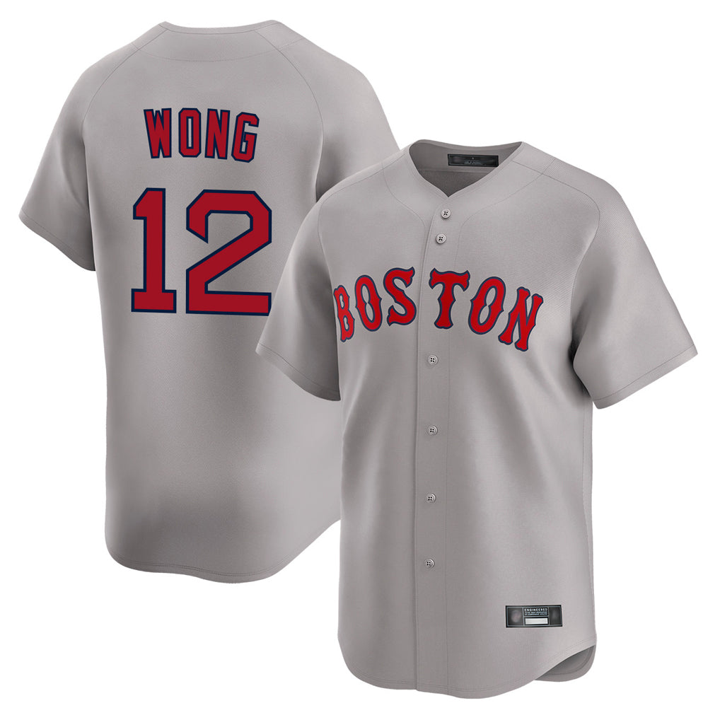 CAdoa B.Red Sox #12 Connor Wong Player Gray Road Limited Home Game Stitched Jerseys