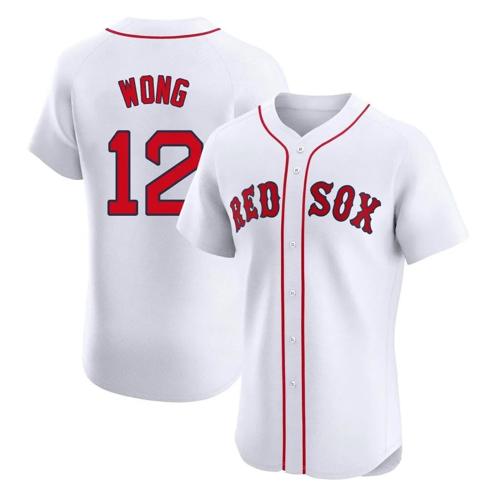 CAdoa B.Red Sox #12 Connor Wong Player White Limited Elite Home Game Stitched Jerseys