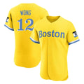 CAdoa B.Red Sox #12 Connor Wong Player Yellow Limited Elite Home Game Stitched Jerseys