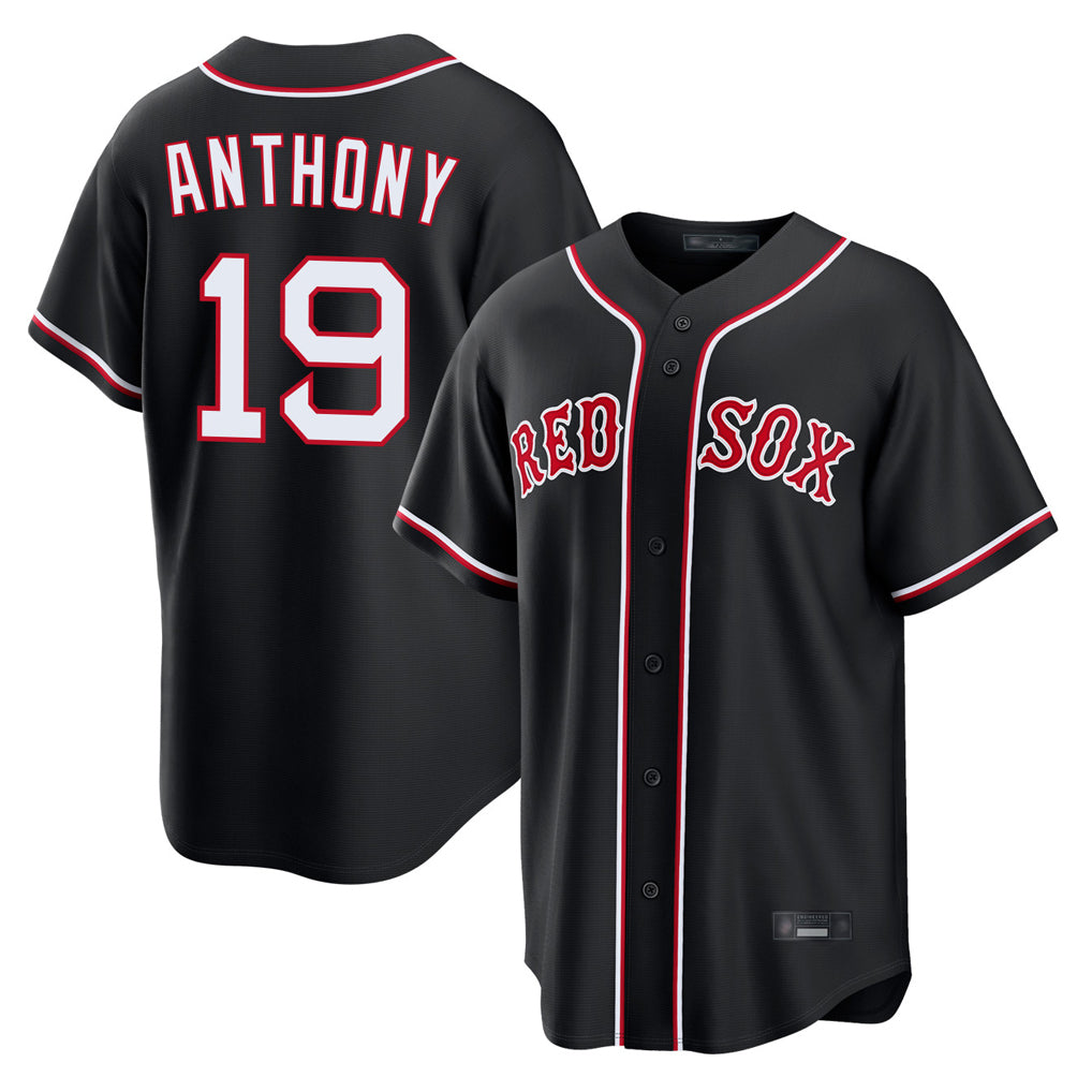 CAdoa B.Red Sox #19 Roman Anthony Player Black Out Home Game Stitched Jerseys