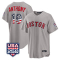 CAdoa B.Red Sox #19 Roman Anthony Player Gray Road USA 250 Fourth of July Home Game Stitched Jerseys
