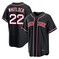 CAdoa B.Red Sox #22 Garrett Whitlock Player Black Out Home Game Stitched Jerseys