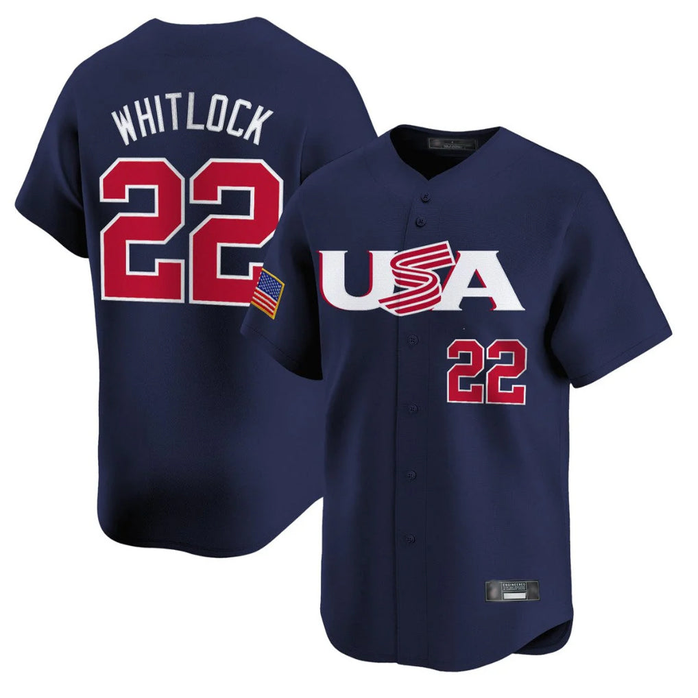 CAdoa B.Red Sox #22 Garrett Whitlock Player Navy USA World Classic Home Game Stitched Jerseys