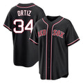 CAdoa B.Red Sox #34 David Ortiz Player Black Out Home Game Stitched Jerseys