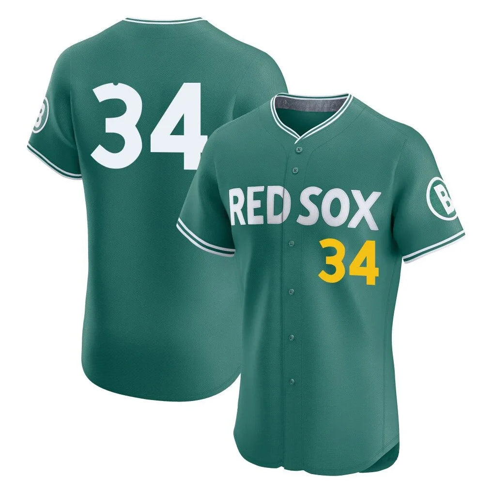 CAdoa B.Red Sox #34 David Ortiz Player Green City Connect Limited Elite Home Game Stitched Jerseys
