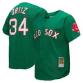 CAdoa B.Red Sox #34 David Ortiz Player Green Mitchell & Ness Cooperstown Collection Mesh Home Stitched Jerseys