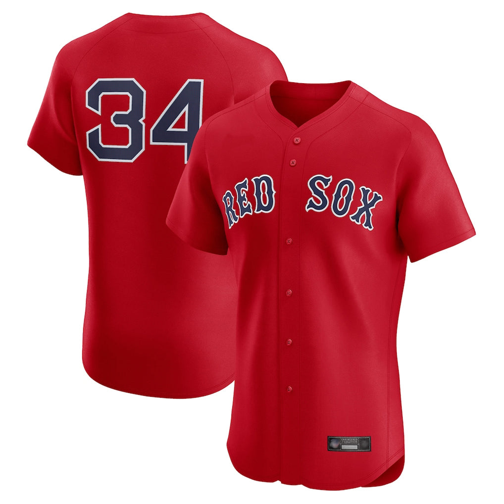 CAdoa B.Red Sox #34 David Ortiz Player Red Limited Elite Home Game Stitched Jerseys