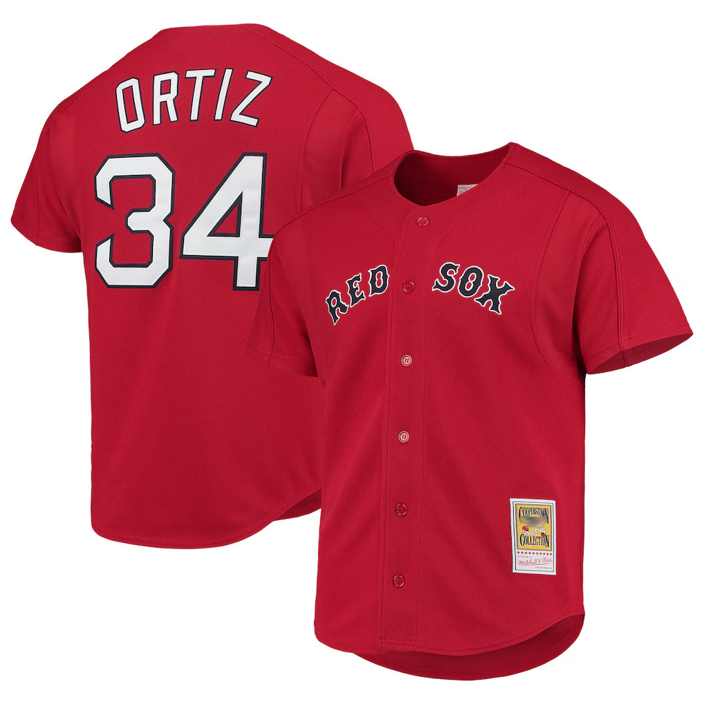 CAdoa B.Red Sox #34 David Ortiz Player Red Mitchell & Ness Cooperstown Collection Home Stitched Jerseys