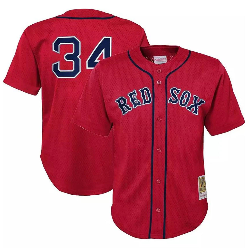 CAdoa B.Red Sox #34 David Ortiz Player Red Mitchell & Ness Cooperstown Collection Mesh Home Stitched Jerseys