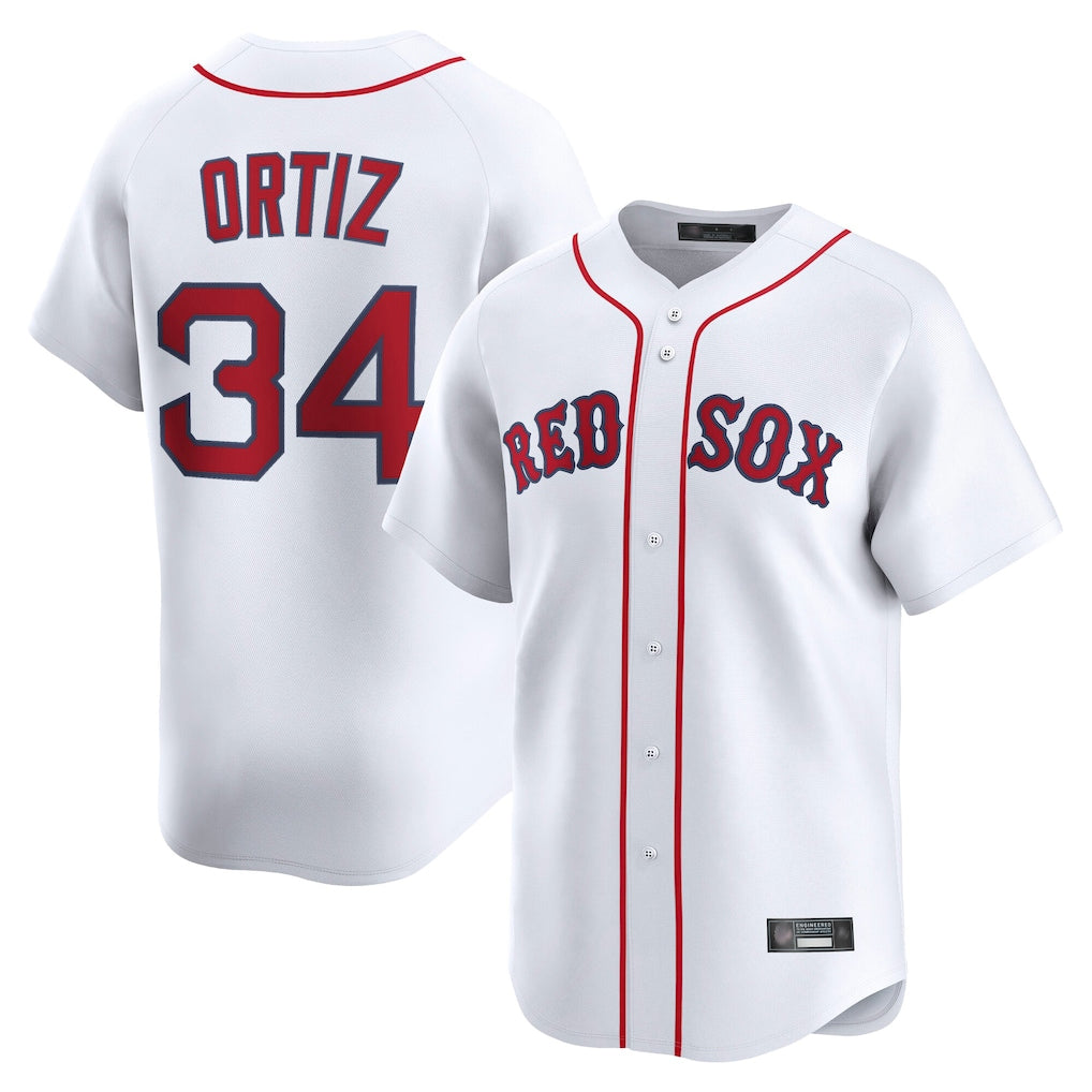 CAdoa B.Red Sox #34 David Ortiz Player White Limited Home Game Stitched Jerseys