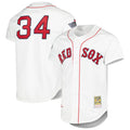 CAdoa B.Red Sox #34 David Ortiz Player White Mitchell & Ness Cooperstown Collection Mesh Home Stitched Jerseys