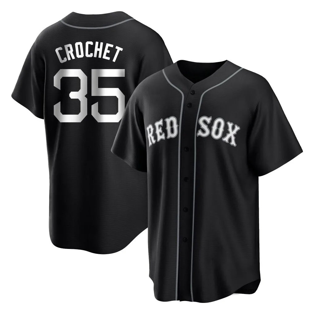 CAdoa B.Red Sox #35 Garrett Crochet Player Black Home Game Stitched Jerseys