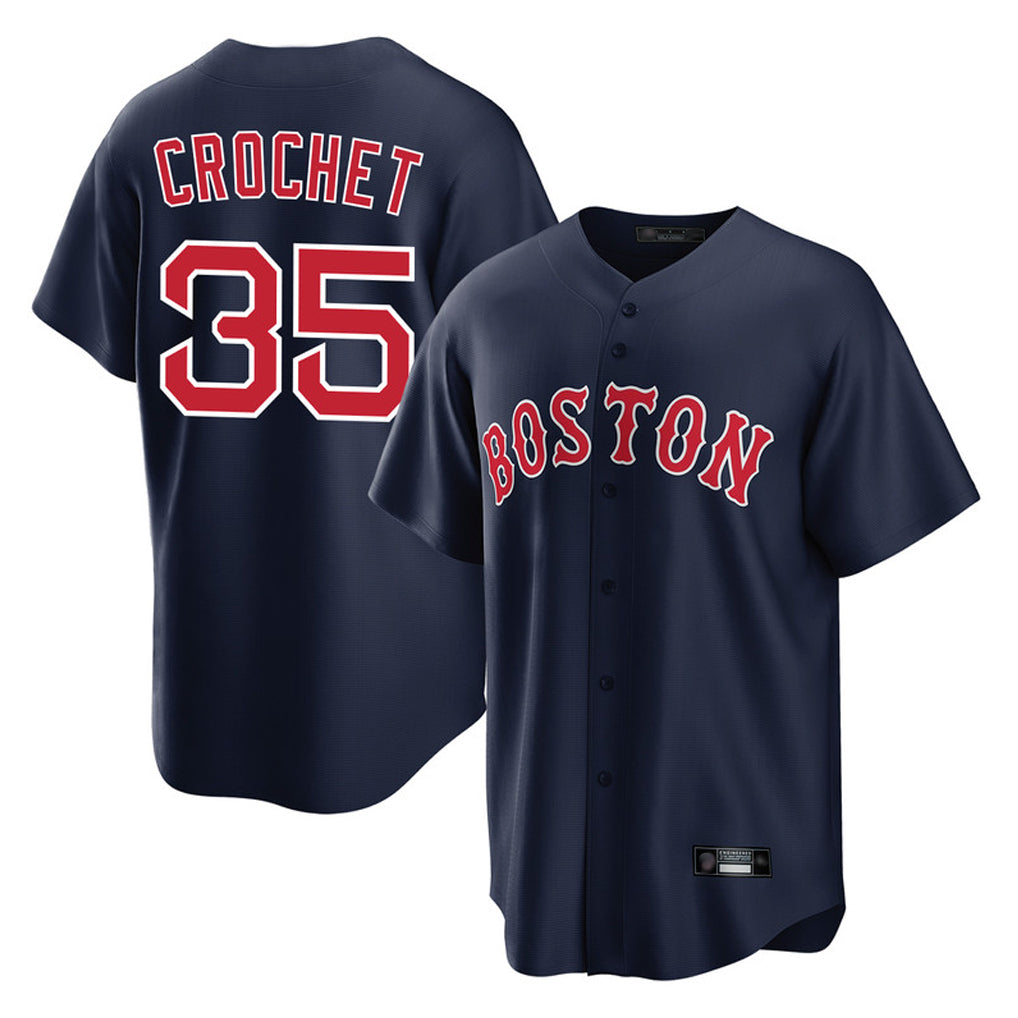 CAdoa B.Red Sox #35 Garrett Crochet Player Navy Home Game Stitched Jerseys