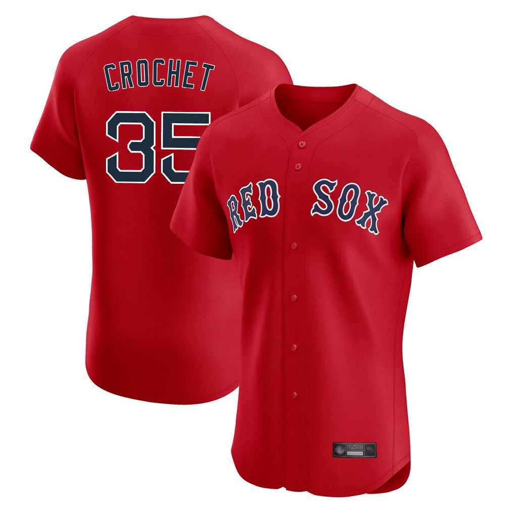 CAdoa B.Red Sox #35 Garrett Crochet Player Red Limited Elite Home Game Stitched Jerseys