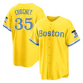 CAdoa B.Red Sox #35 Garrett Crochet Player Yellow Home Game Stitched Jerseys
