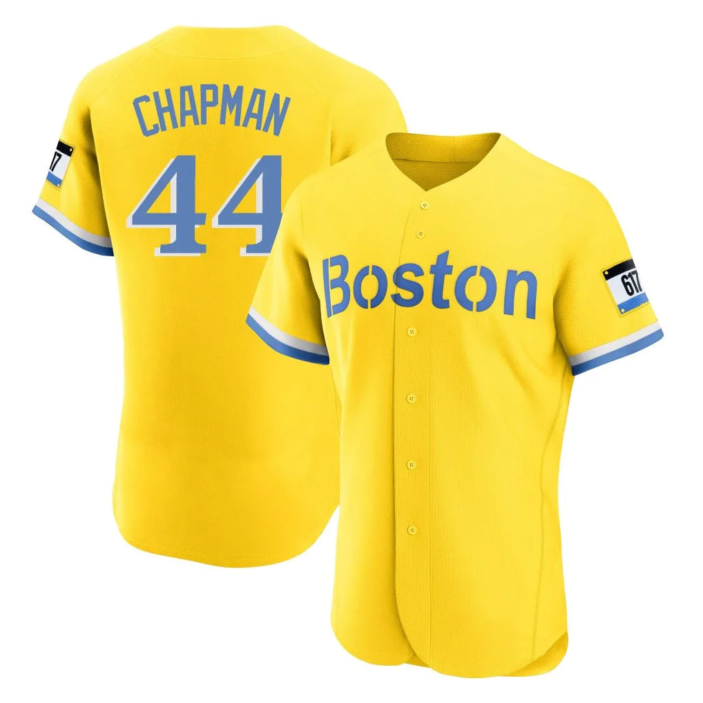 CAdoa B.Red Sox #44 Aroldis Chapman Player Yellow Limited Elite Home Game Stitched Jerseys