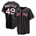 CAdoa B.Red Sox #49 Tim Wakefield Player Black Out Home Game Stitched Jerseys