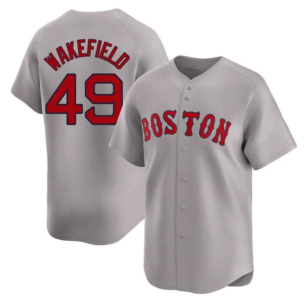 CAdoa B.Red Sox #49 Tim Wakefield Player Gray Road Limited Home Game Stitched Jerseys