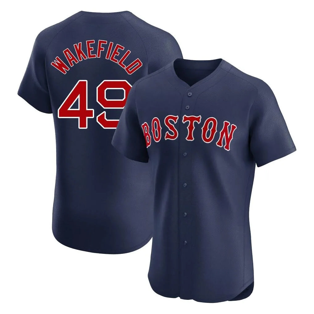 CAdoa B.Red Sox #49 Tim Wakefield Player Navy Limited Elite Home Game Stitched Jerseys