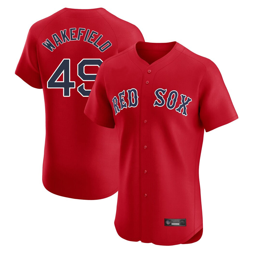 CAdoa B.Red Sox #49 Tim Wakefield Player Red Limited Elite Home Game Stitched Jerseys