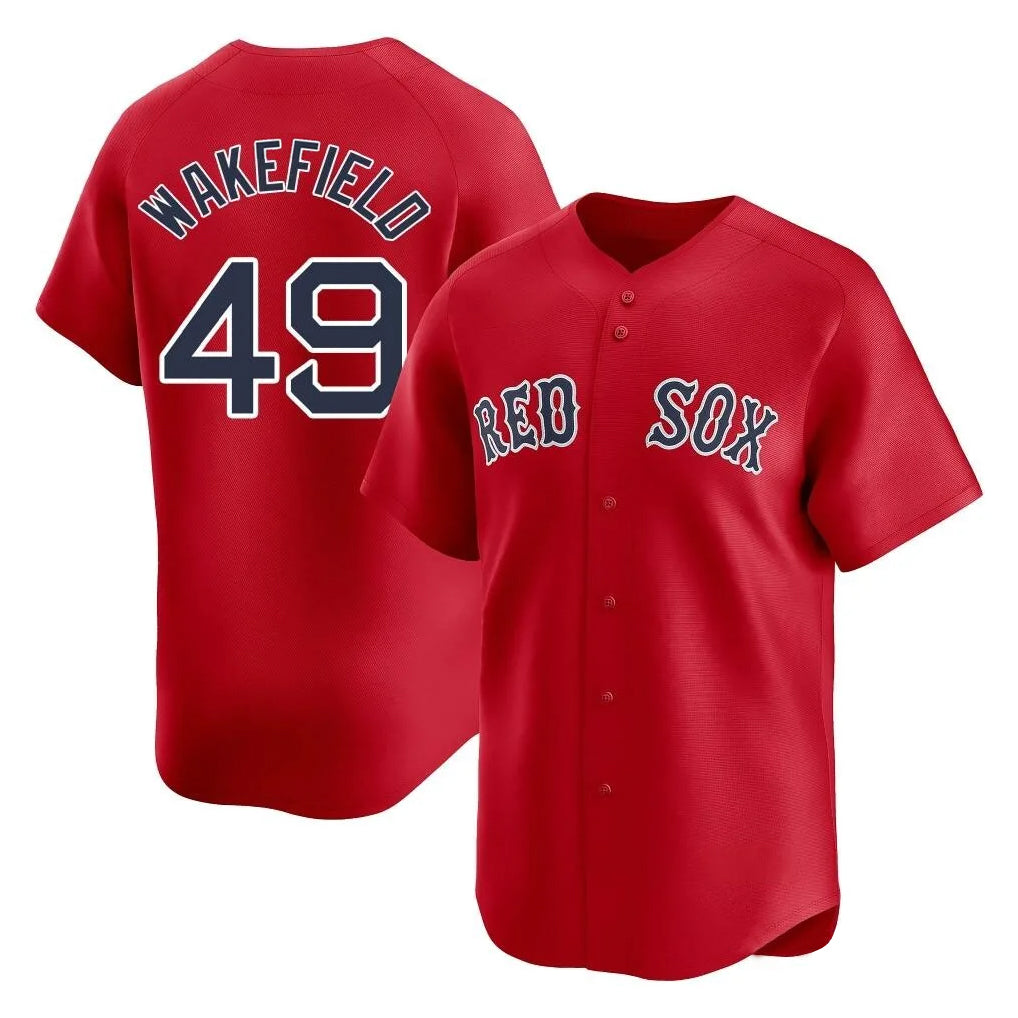 CAdoa B.Red Sox #49 Tim Wakefield Player Red Limited Home Game Stitched Jerseys