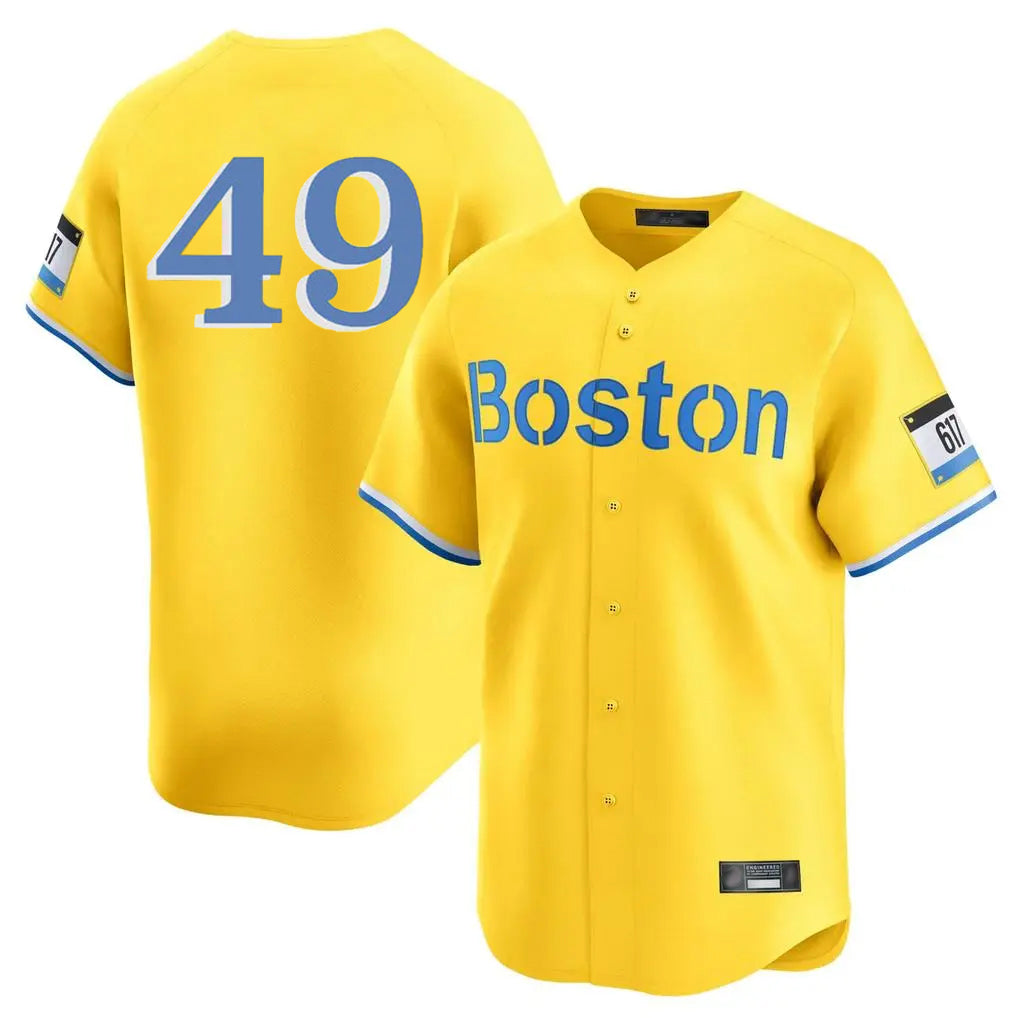 CAdoa B.Red Sox #49 Tim Wakefield Player Yellow Limited Home Game Stitched Jerseys