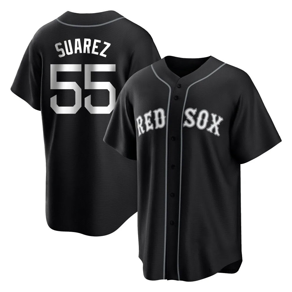 CAdoa B.Red Sox #55 Ranger Su¡§¡érez Player Black Home Game Stitched Jerseys