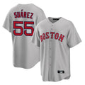 CAdoa B.Red Sox #55 Ranger Su¡§¡érez Player Gray Road Home Game Stitched Jerseys