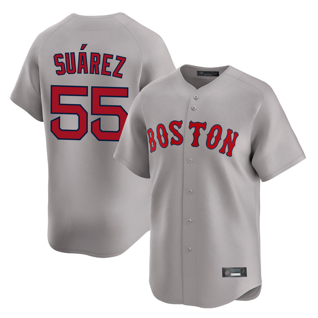 CAdoa B.Red Sox #55 Ranger Su¡§¡érez Player Gray Road Limited Home Game Stitched Jerseys