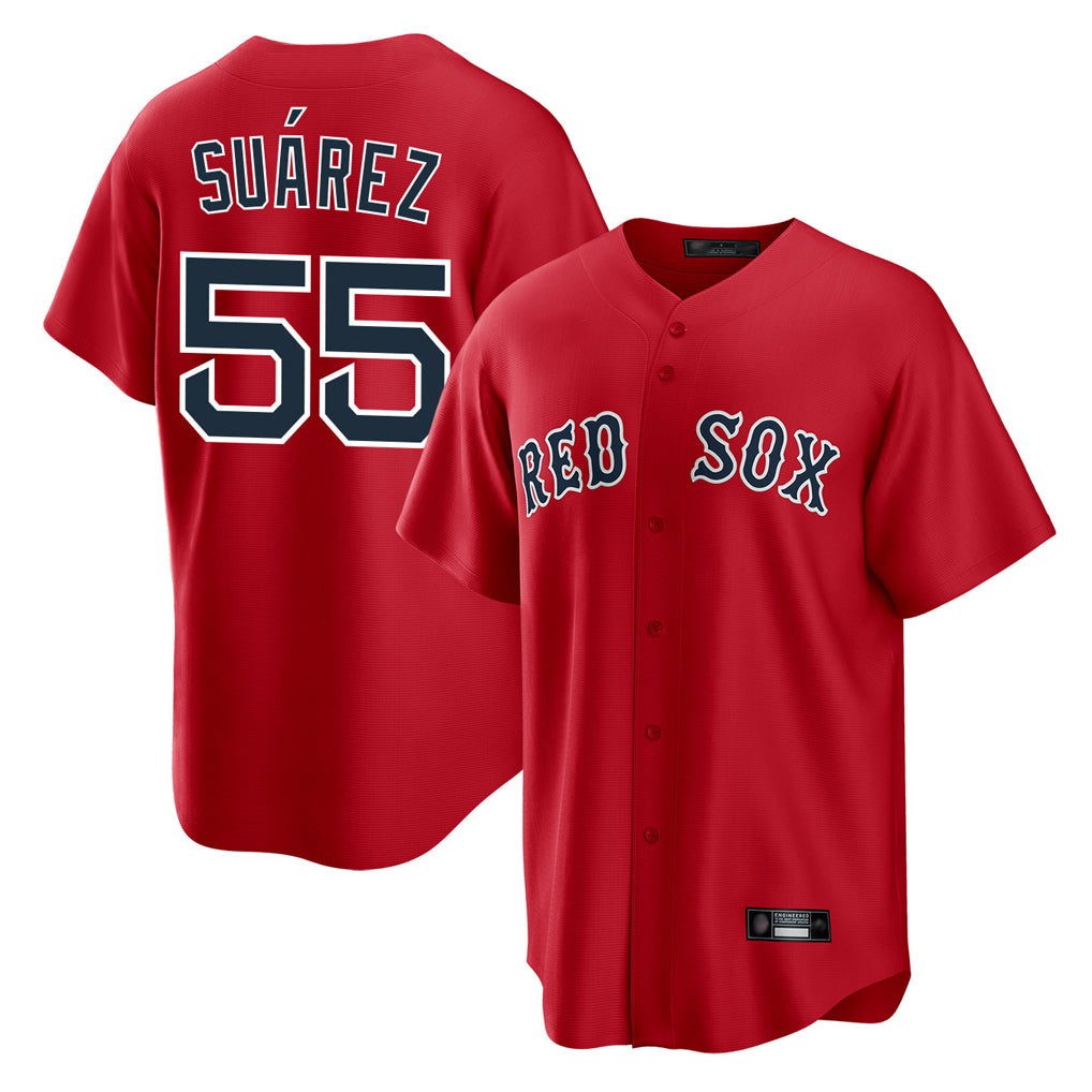 CAdoa B.Red Sox #55 Ranger Su¡§¡érez Player Red Home Game Stitched Jerseys