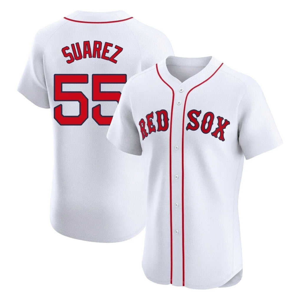 CAdoa B.Red Sox #55 Ranger Su¡§¡érez Player White Limited Elite Home Game Stitched Jerseys