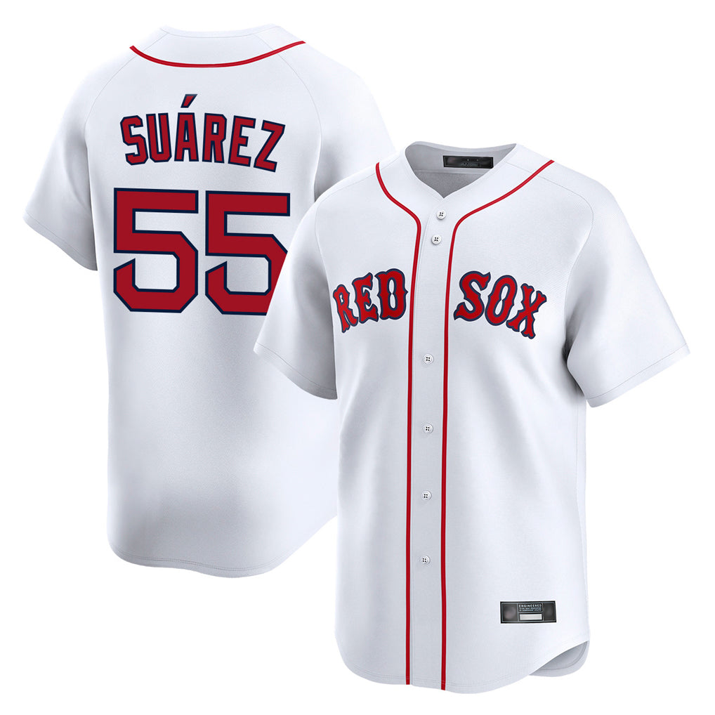 CAdoa B.Red Sox #55 Ranger Su¡§¡érez Player White Limited Home Game Stitched Jerseys