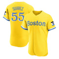 CAdoa B.Red Sox #55 Ranger Su¡§¡érez Player Yellow Limited Elite Home Game Stitched Jerseys
