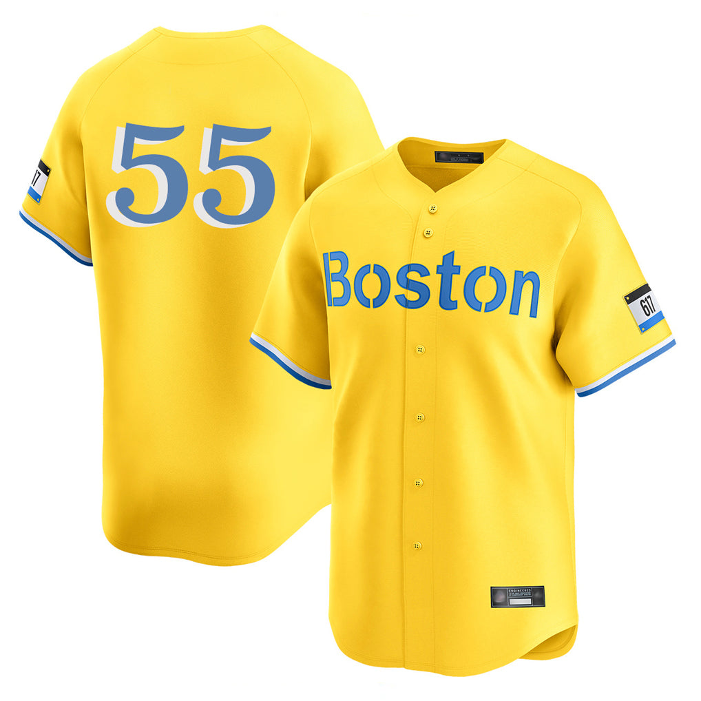 CAdoa B.Red Sox #55 Ranger Su¡§¡érez Player Yellow Limited Home Game Stitched Jerseys
