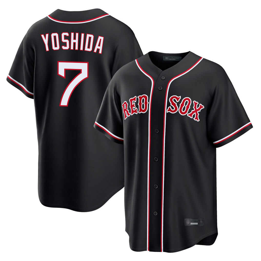 CAdoa B.Red Sox #7 Masataka Yoshida Player Black Out Home Game Stitched Jerseys