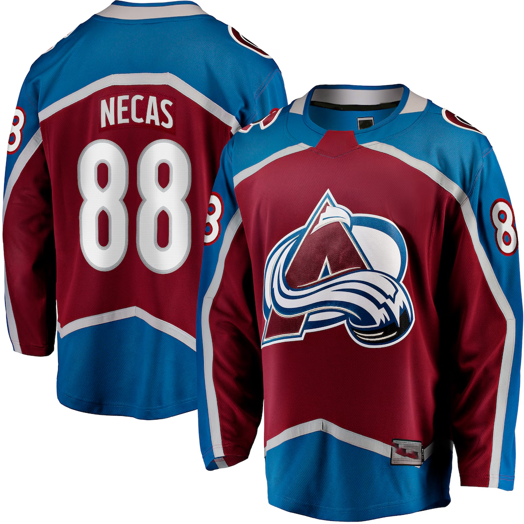 CAdoa C.Avalanche #88 Martin Necas Burgundy Breakaway Player Jerseys
