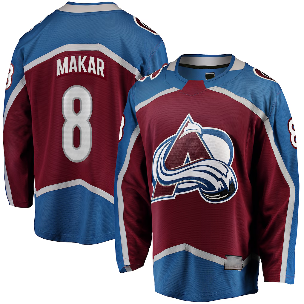 CAdoa C.Avalanche #8 Cale Makar Maroon  Home Breakaway Player Jerseys