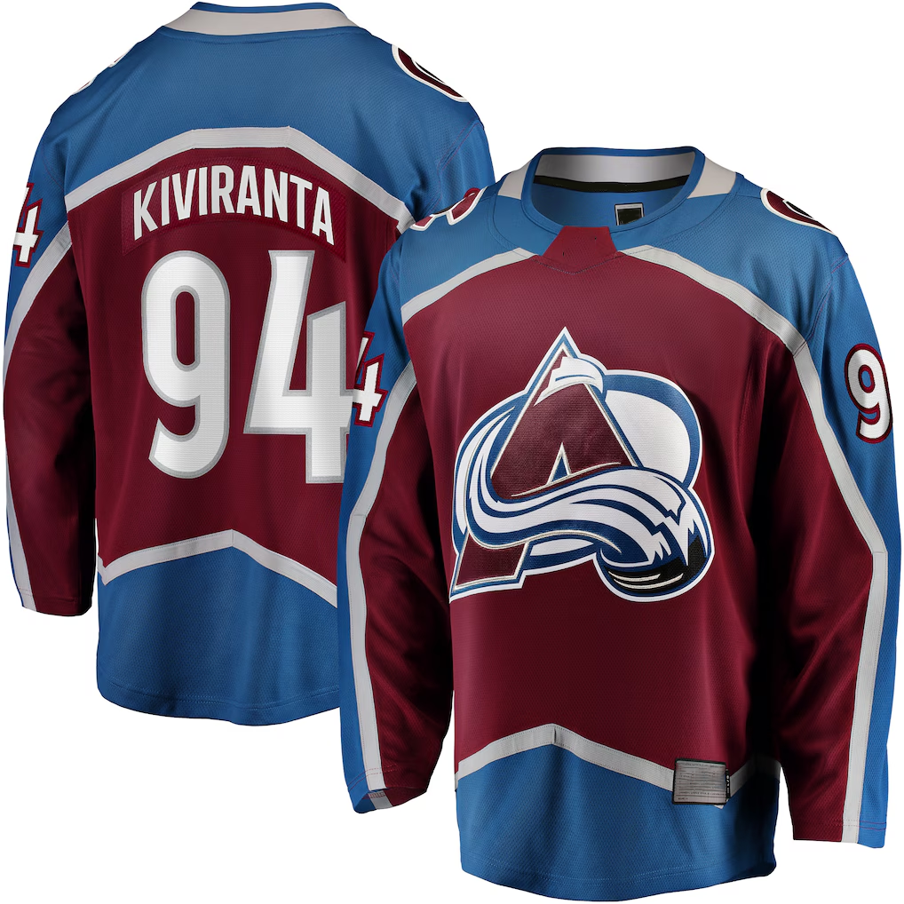 CAdoa C.Avalanche #94 Joel Kiviranta Maroon Home Premier Breakaway Player Jerseys