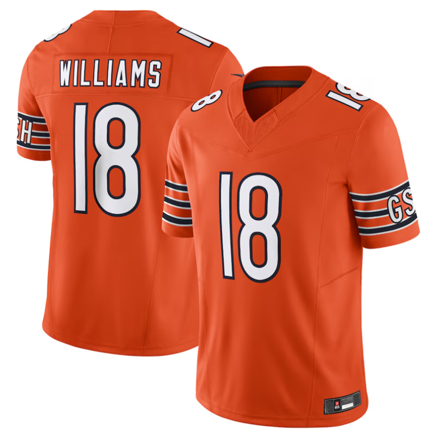 CAdoa C.Bears #18 Caleb Williams Orange Vapor F.U.S.E. Limited Jersey Player Stitched Jerseys