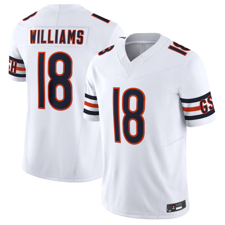 CAdoa C.Bears #18 Caleb Williams White Vapor F.U.S.E. Limited Jersey Player Stitched Jerseys